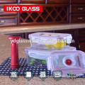 7pcs rectangular glass food container set with a pump and gift box